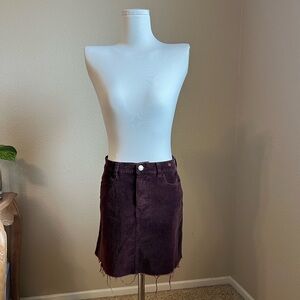 Chic Plum Corduroy Skirt